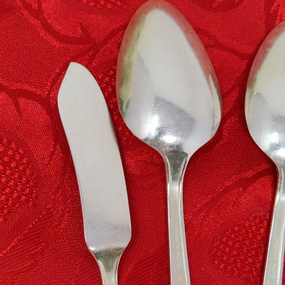 5X Serving Pieces 1939 ROYAL ROSE Oneida Nobility Plate Silverplate Spoons Sprea - Picture 11 of 13